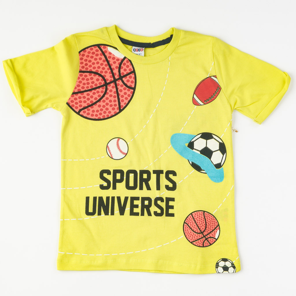 Παιδικό σετ Για Αγόρι  Sports  κοντο μανικι και κοντο παντελονι Κιτρινο