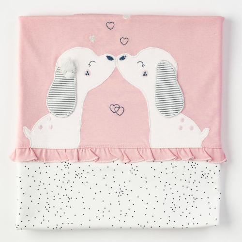 Бебешка пелена одеялце 90x80. за момиче Gaye Puppy Розова