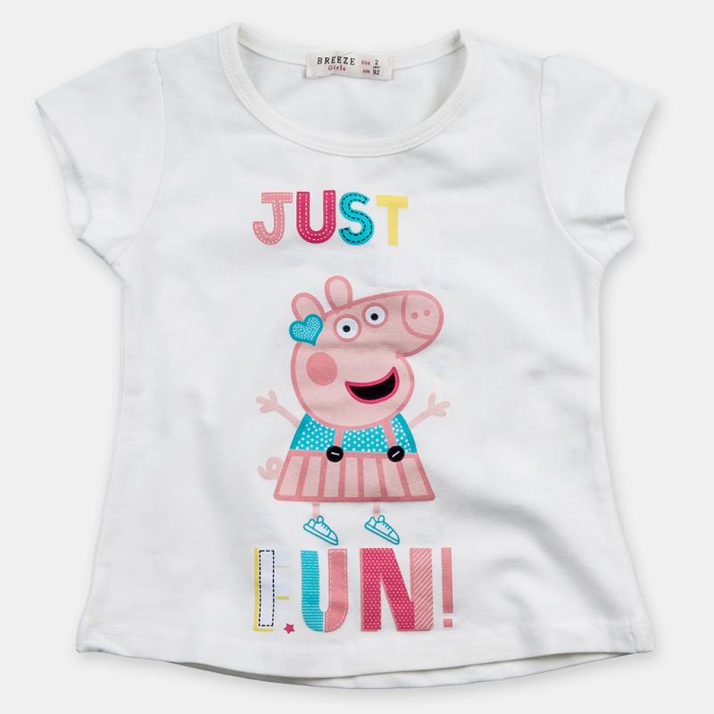 Dětské tričko Pro dívky s potiskem  Just Me   -  Bílá