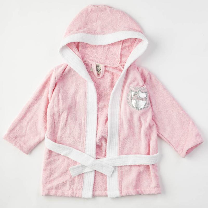 Baby bathrobe For a girl  Princess  Pink