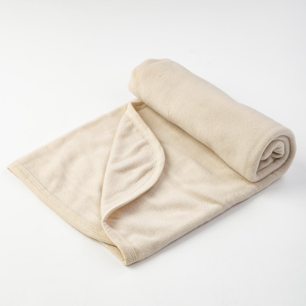 Бебешко поларено одеялце 85x85 Бежово