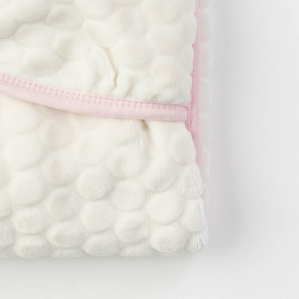 Бебешка пелена одеялце 80x80. Anna Babba pink Sheep - Бяла