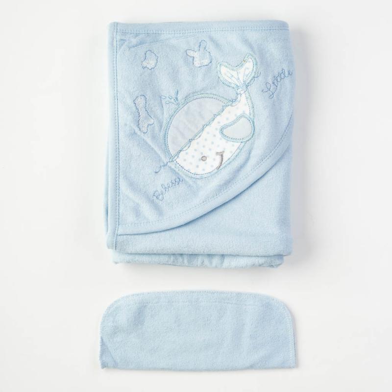 Βρεφικη πετσετα Για Αγόρι  90x90   Little baby  Μπλε