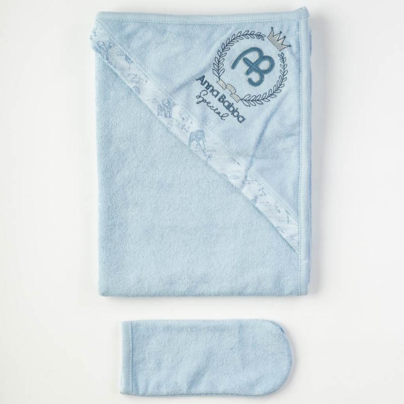 Βρεφικη πετσετα Για Αγόρι  90x80   Anna Babba   Special  Μπλε