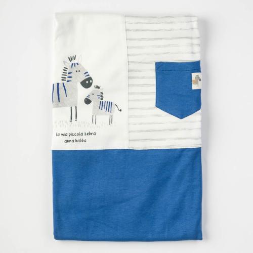 Παιδικη κουβερτα κουβερτακι  Anna Babba   Zebra   85x85.  Μπλε
