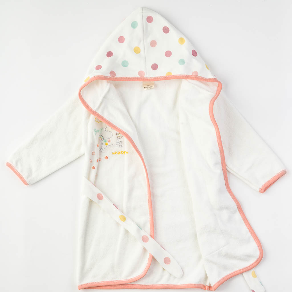 Бебешки халат за баня  Για Κορίτσι  Prety unicorn  Πορτοκαλη