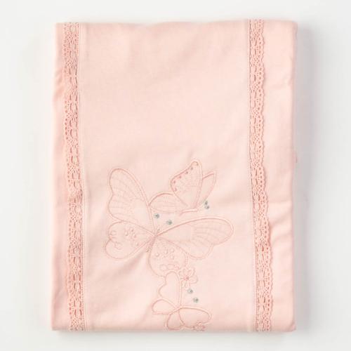 Бебешка пелена одеялце Anna Babba Butterfly 90x85. Праскова