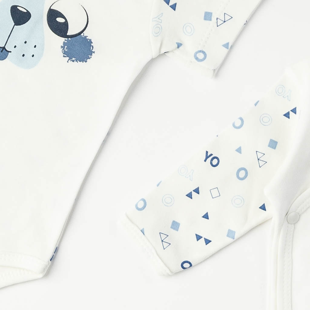 Βρεφικό σετ νεογέννητου με κουβερτουλα Για Αγόρι  Tiasis Doggy  10 τεμαχια Μπλε