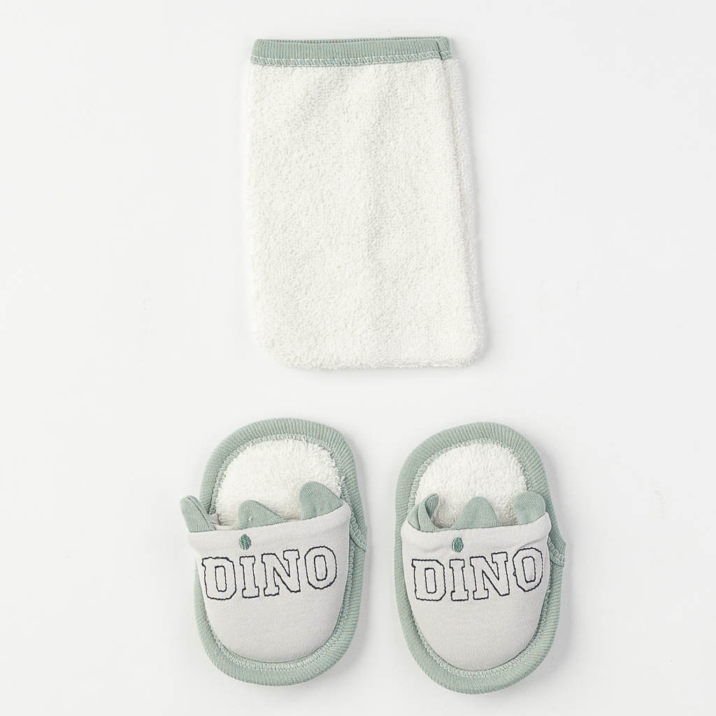 Бебешки комплект за баня за момче Gaye bebe Dino 4 части Зелен
