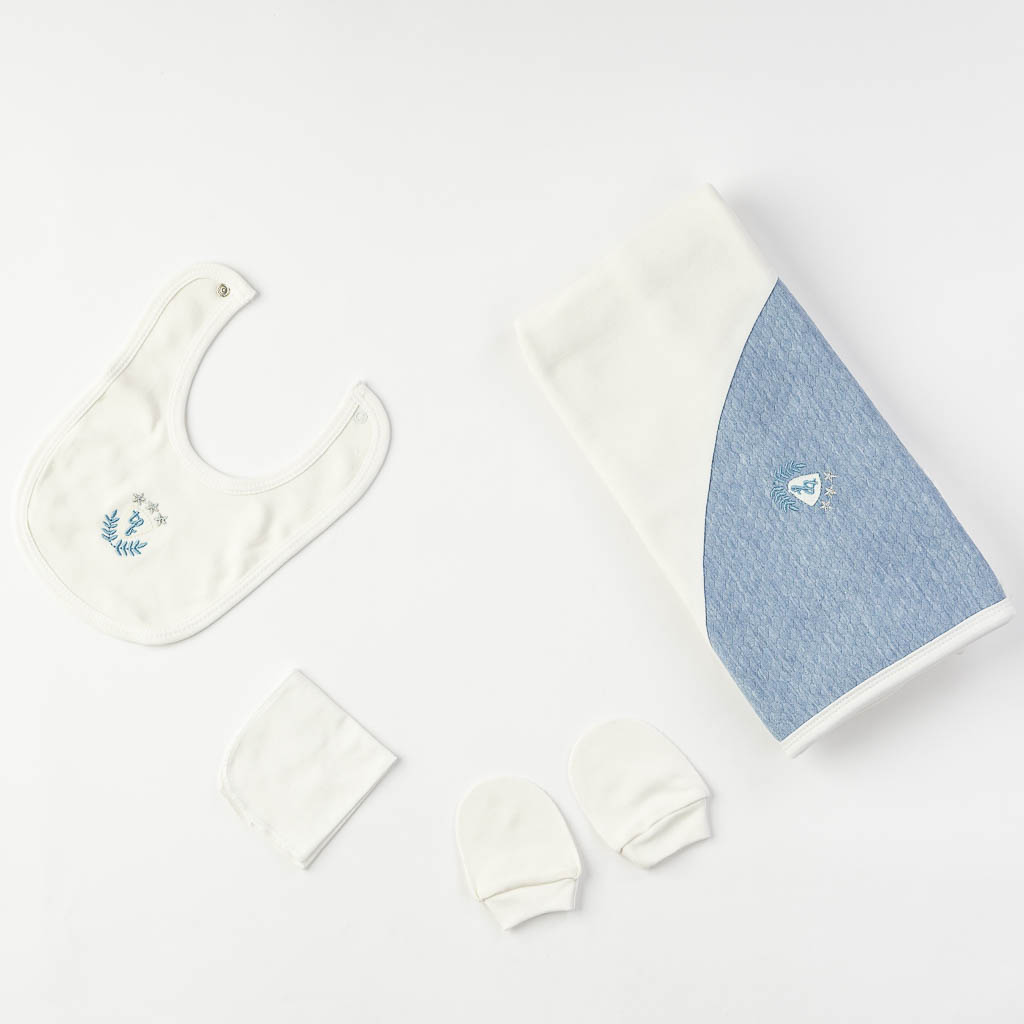Βρεφικό σετ νεογέννητου με κουβερτουλα Για Αγόρι  Tafyy  10 τεμαχια Μπλε