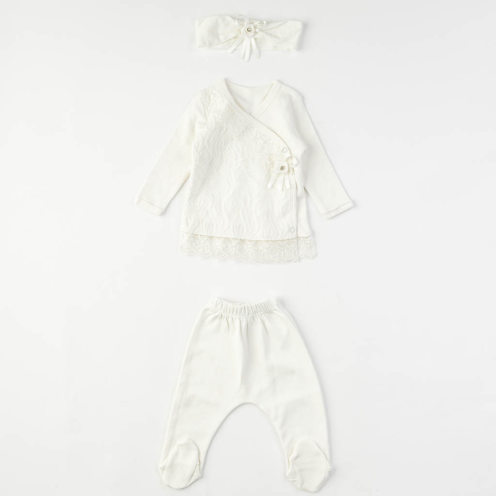 Βρεφικό σετ νεογέννητου με κουβερτουλα  с обувки  Για Κορίτσι  Little Princess  Ασπρο
