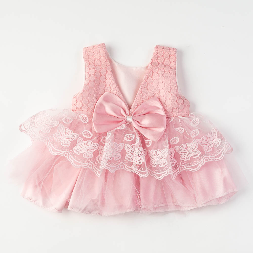 Комплект за изписване Petite Ponoin Baby с рокля и обувчици 4 части Розов