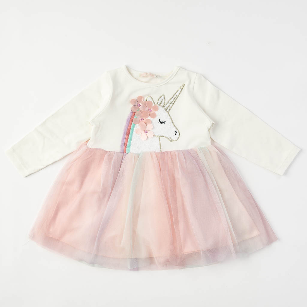 Детска рокля с дълъг ръкав с дънково яке Magical Unicorn