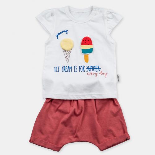 Детски летен комплект за момиче Yummy тениска с къси панталонки