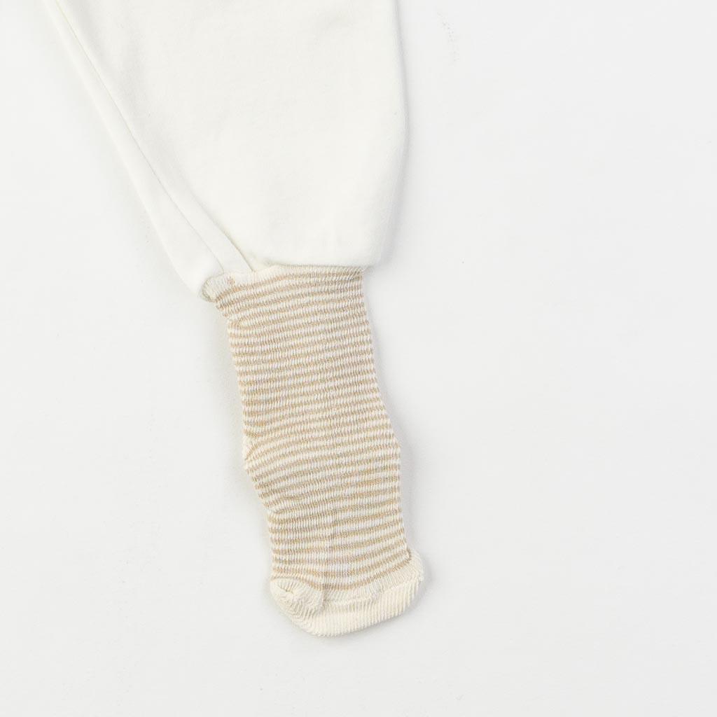 Бебешки ританки с чорапче Бели