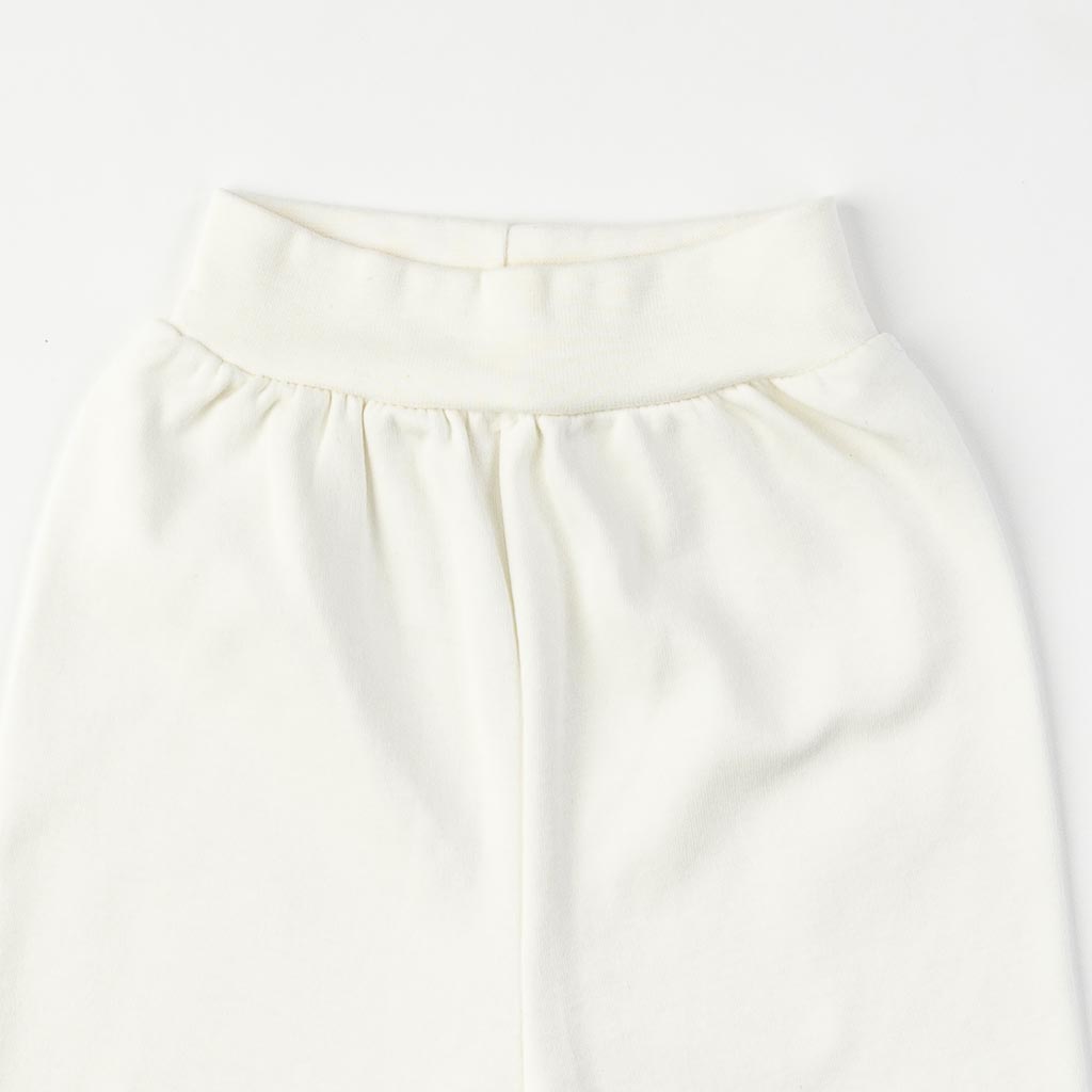 Βρεφικά παντελόνια με καλτσουλα Άσπρα