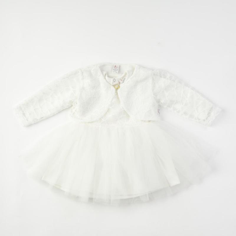 Бебешка официална рокля с болеро Bulsen baby Princess - Бяла