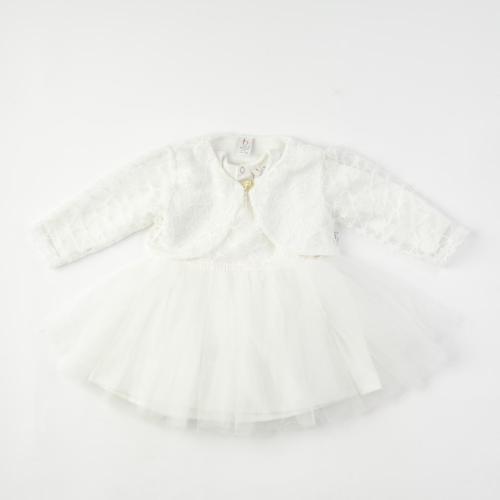 Βρεφικο επισημο φορεμα με μπολερο  Bulsen baby Princess   -  ασπρα