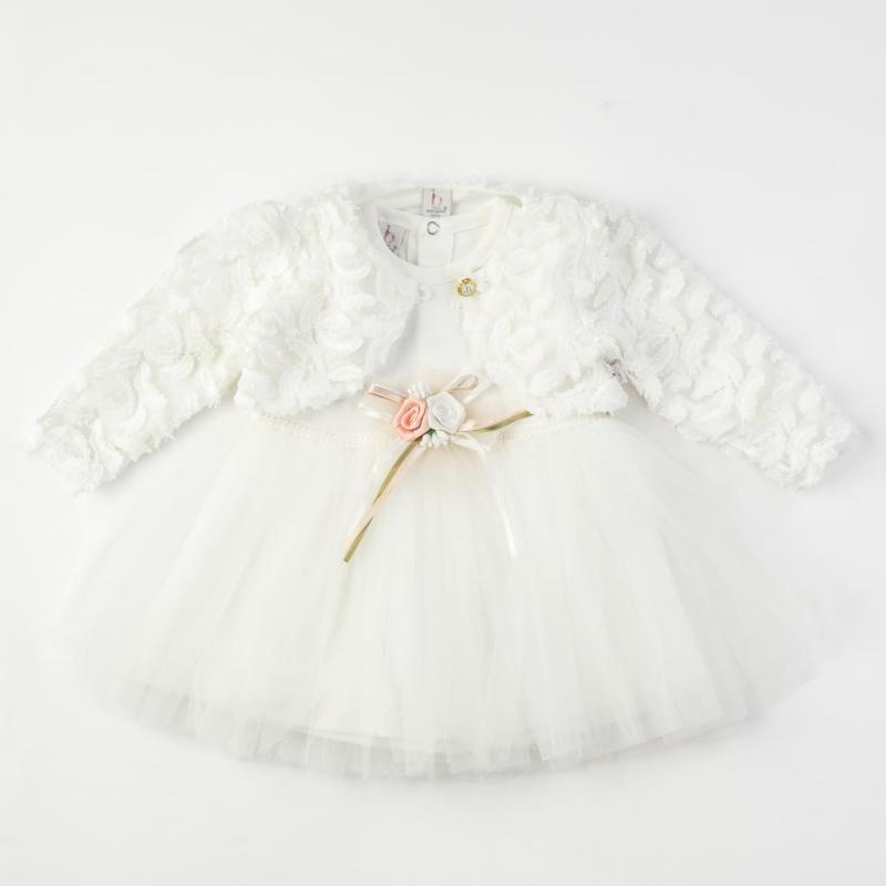 Бебешка официална рокля с болеро Bulsen baby Rose - Бяла