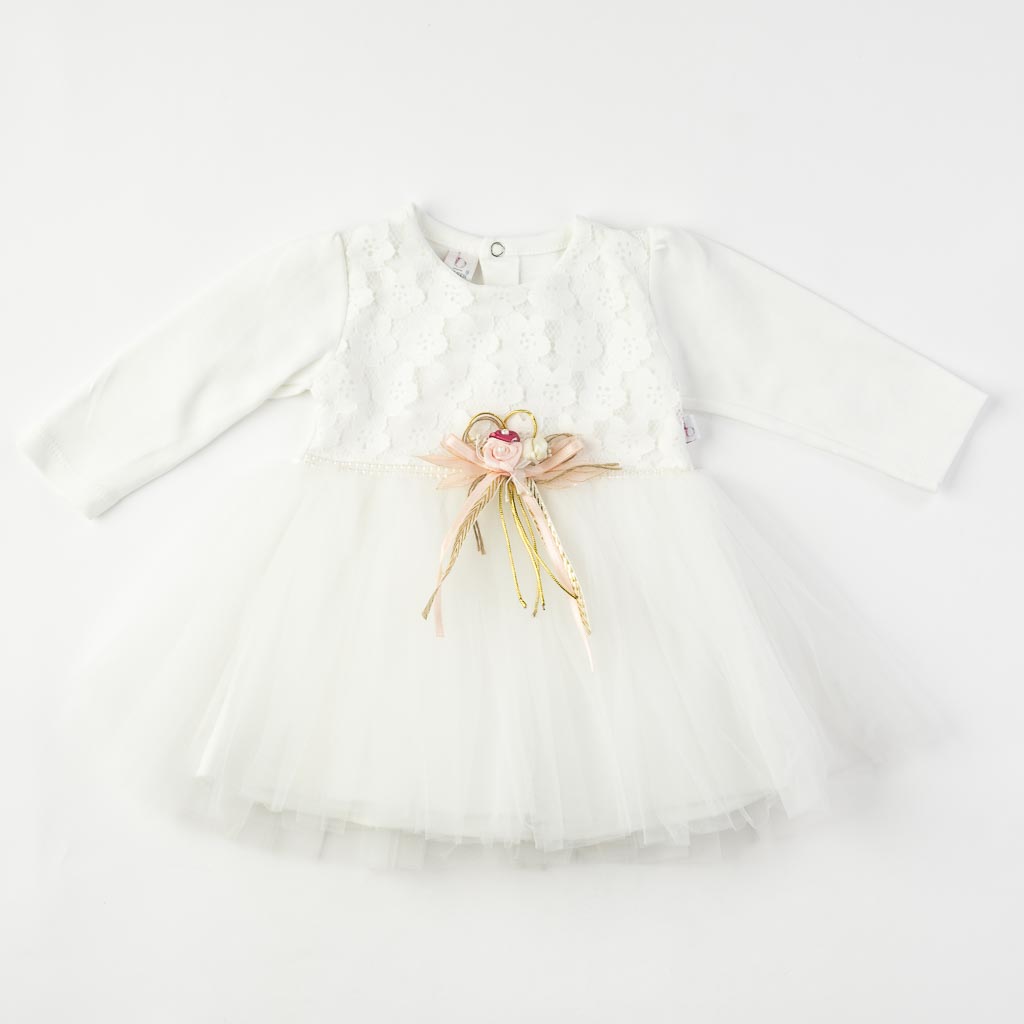 Βρεφικο επισημο φορεμα  с болеро   дантела   Bulsen baby Rose   -  ασπρα