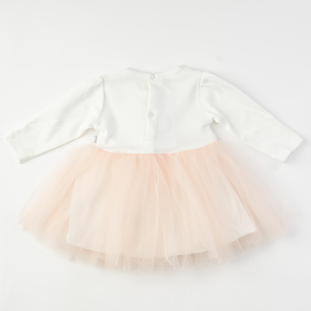 Бебешка официална рокля с болеро дантела Bulsen baby Rose - Розова
