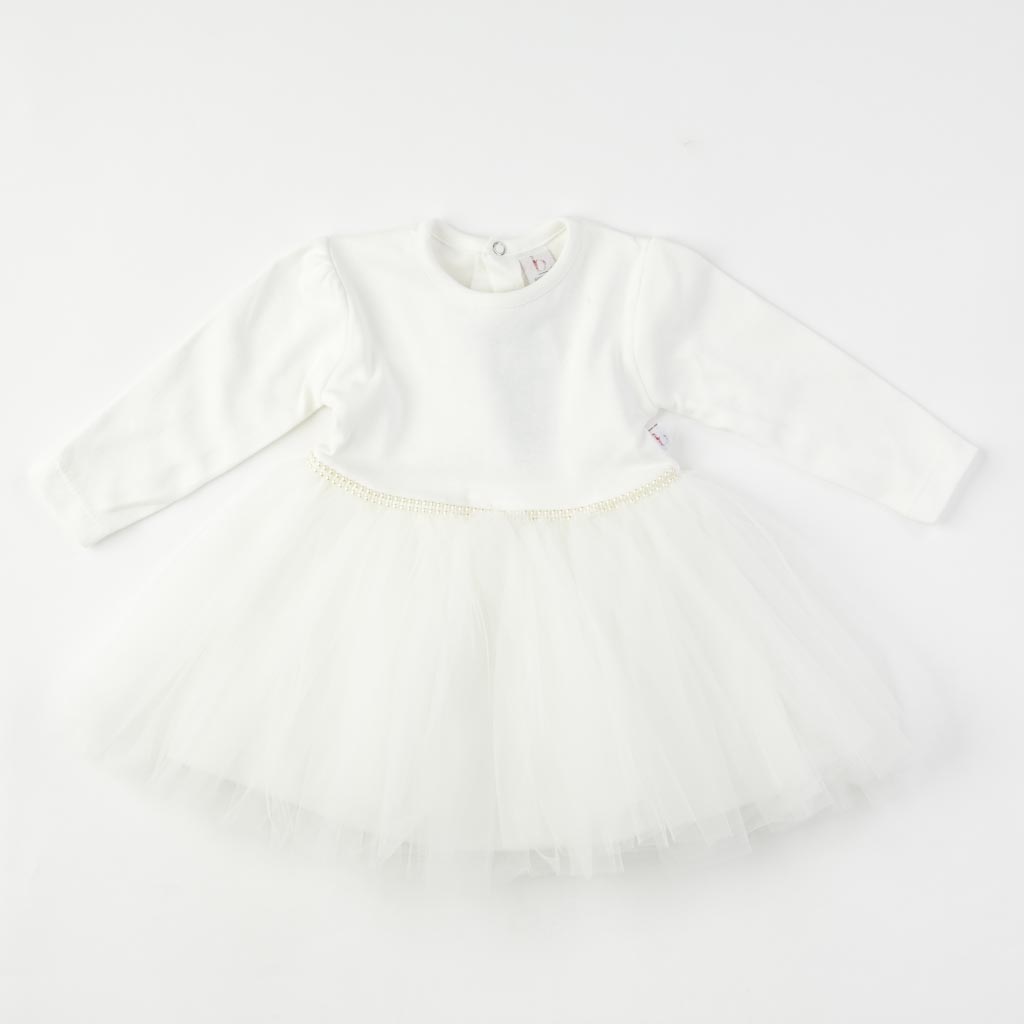 Бебешка официална рокля с болеро Bulsen baby Golden - Бяла