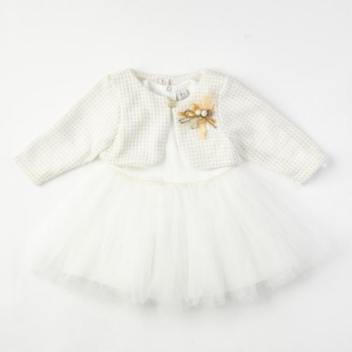 Βρεφικο επισημο φορεμα  с болеро   Bulsen baby Golden   -  ασπρα