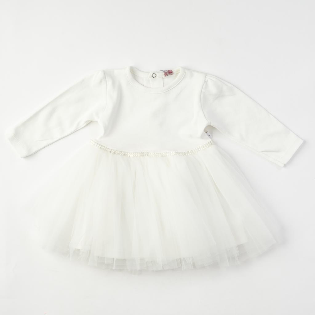 Бебешка официална рокля с жилетка Bulsen baby Pinky - Бяла