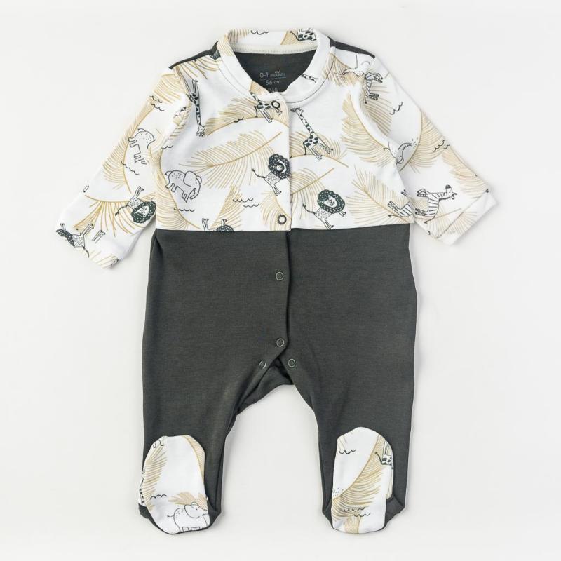 Baby overalls For a boy  Jungle  Gray