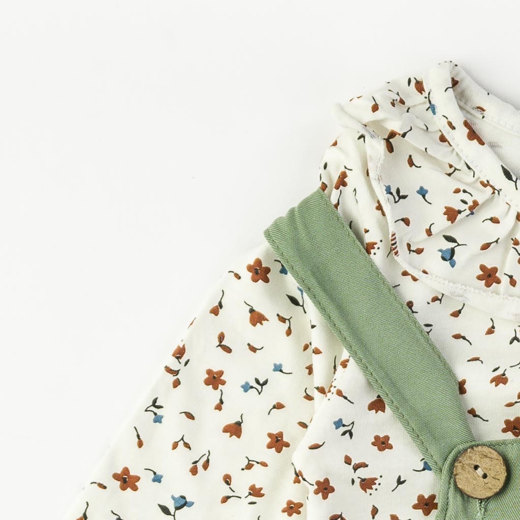 Детски комплект за момиче сукман с блузка Sweet bear Зелен