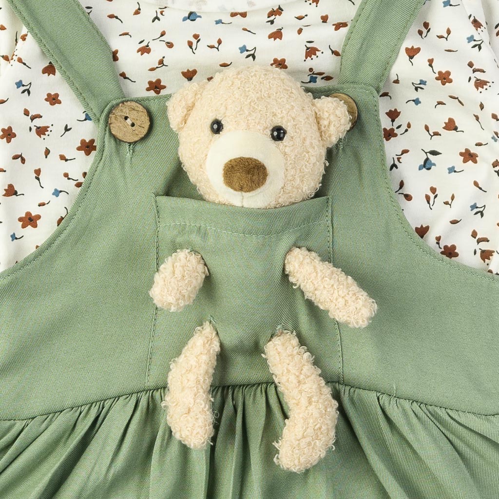 Παιδικό σετ Για Κορίτσι σαλοπετα και μπλουζα  Sweet bear  Πρασινο