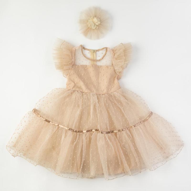 Детска официална рокля Little princes Златиста