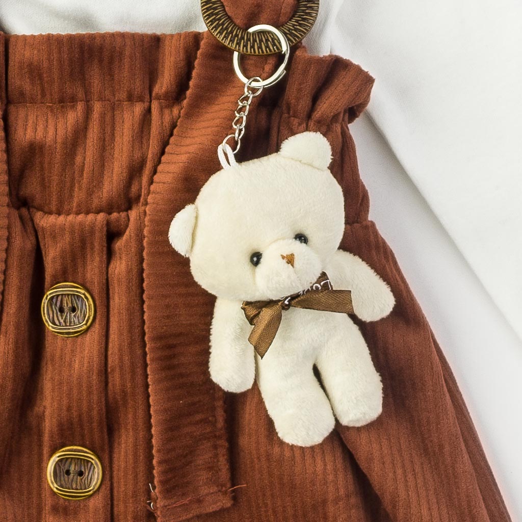 Детски комплект сукман с блузка Bear Кафяв
