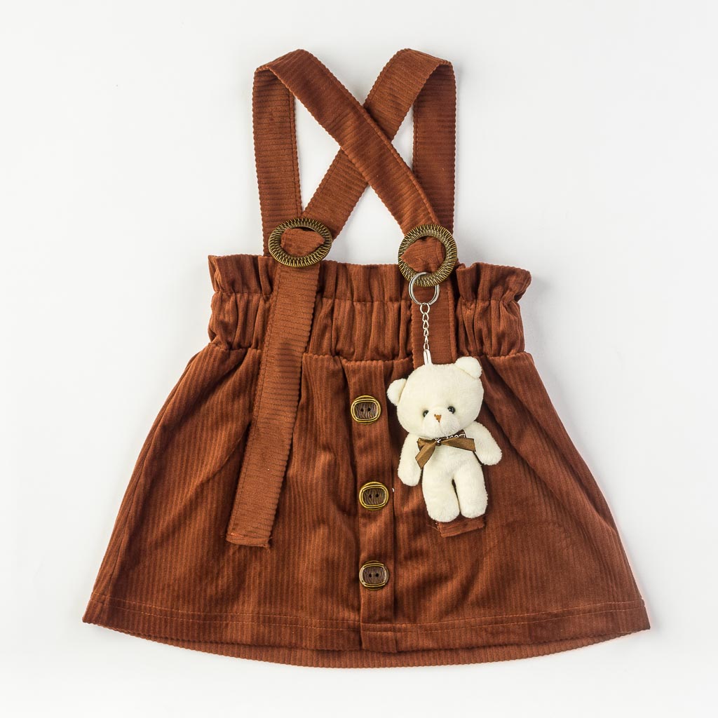 Детски комплект сукман с блузка Bear Кафяв