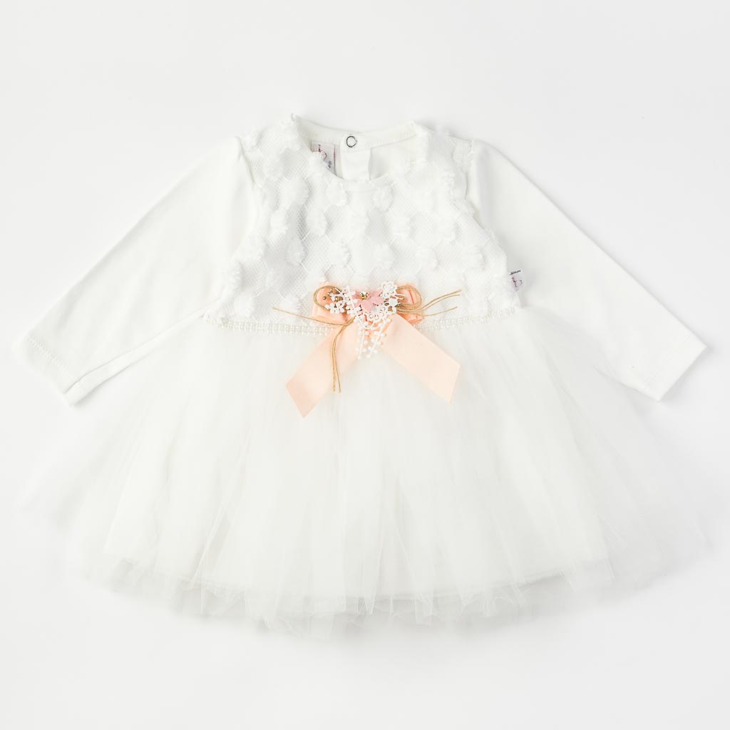 Бебешка официална рокля с болеро Bulsen Бяла