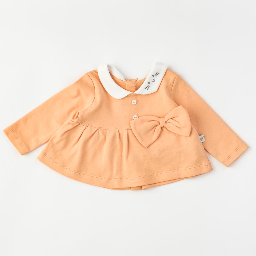 Βρεφικά σετ ρούχων απο 3 τεμαχια Για Κορίτσι  Time baby  Πορτοκαλη
