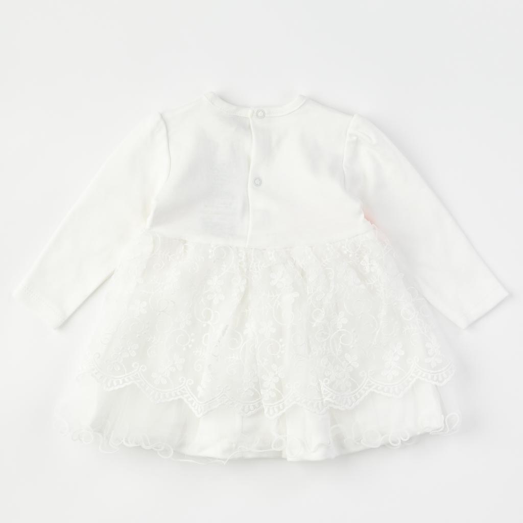 Бебешка официална рокля с дантела Bulsen Бяла