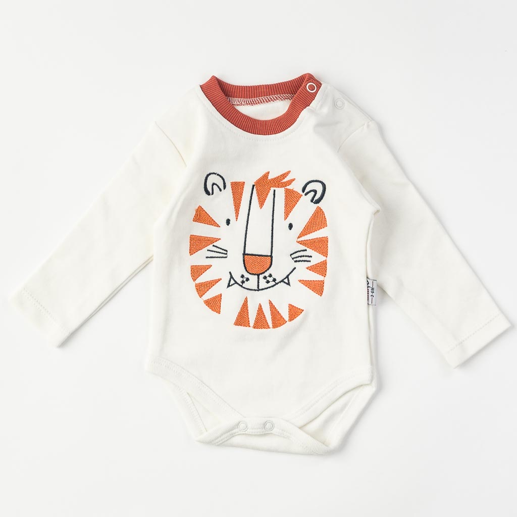 Βρεφικά σετ ρούχων Για Αγόρι απο 3 τεμαχια  Anlico baby - Lion  Πορτοκαλη