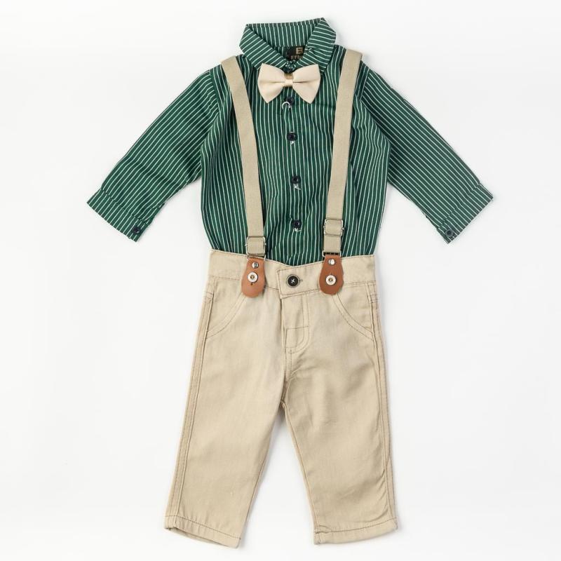 Бебешки костюм  Για Αγόρι με παπιγιον  и тиранти   Efbey  Πρασινο