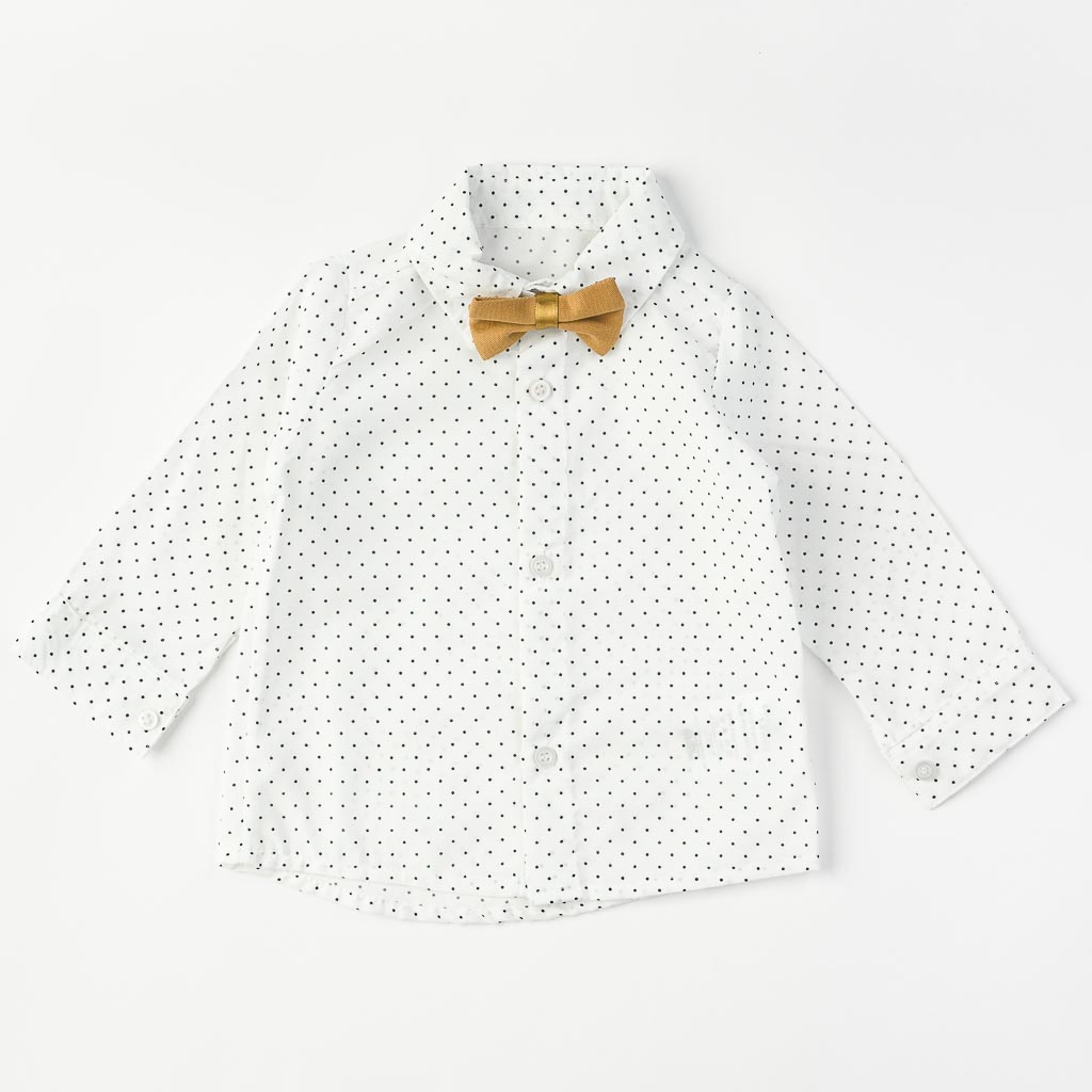 Бебешки костюм за момче дънки с папионка риза и сако Concept Тъмносин