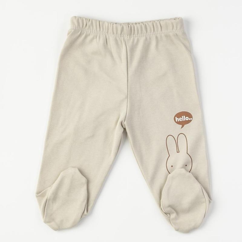 Baby pants For a boy  Hello bunny  Beige