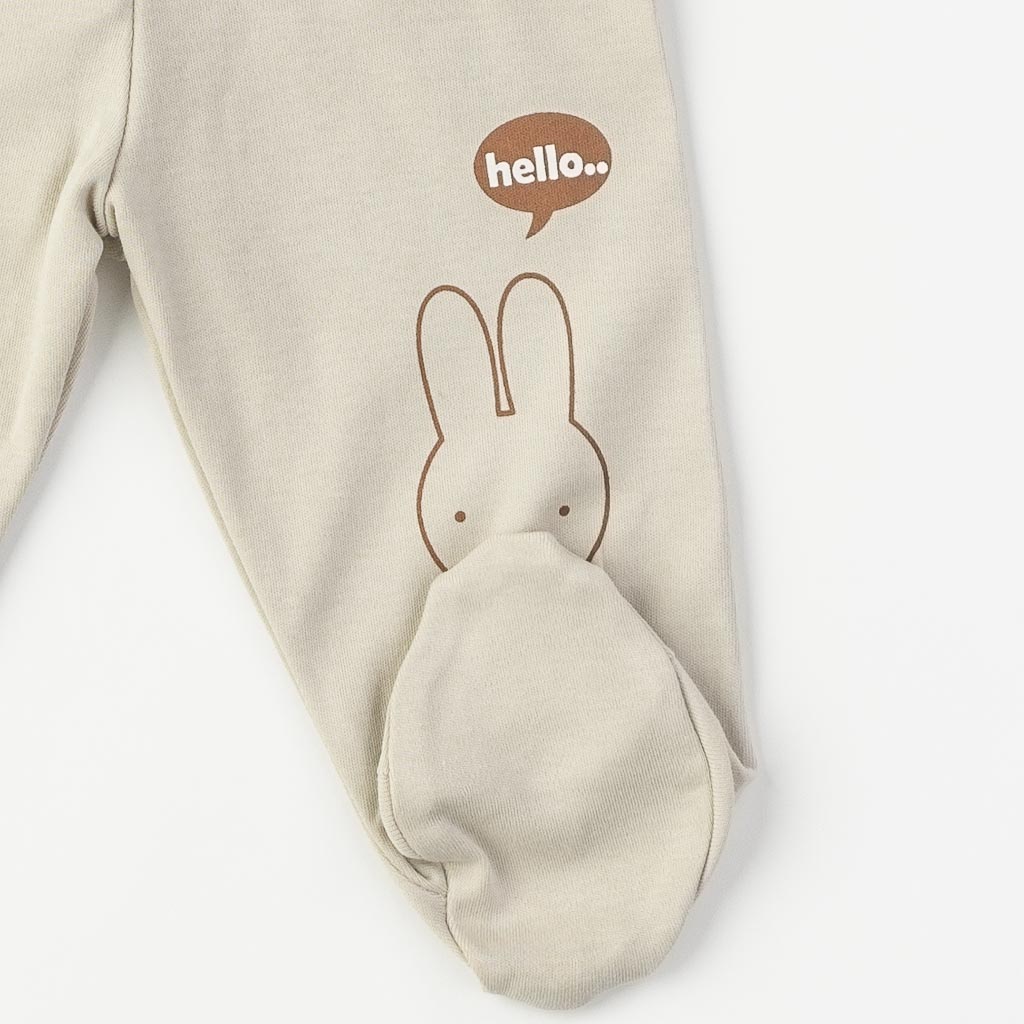Бебешки ританки за момче Hello bunny Бежови