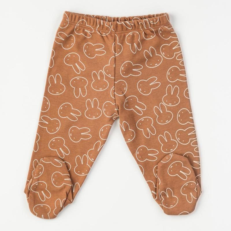 Baby pants For a boy  Hello bunny  Brown
