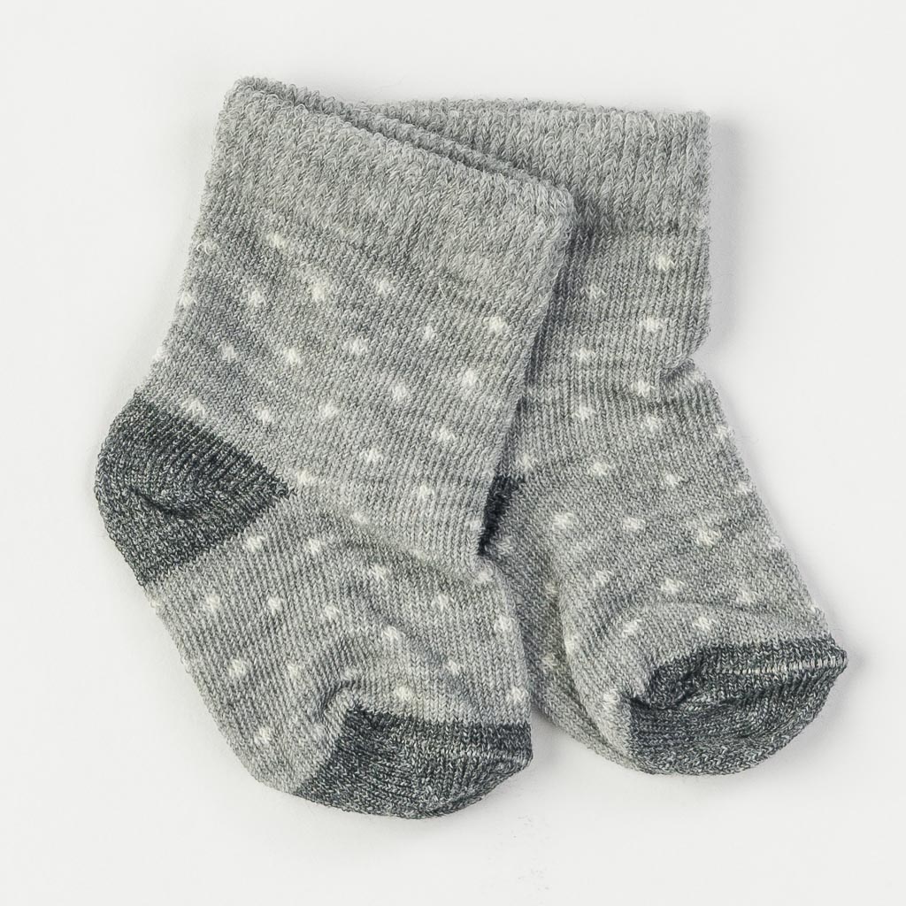 Комплект 3 чифта бебешки чорапки за момче Findikbebe -  Сиви