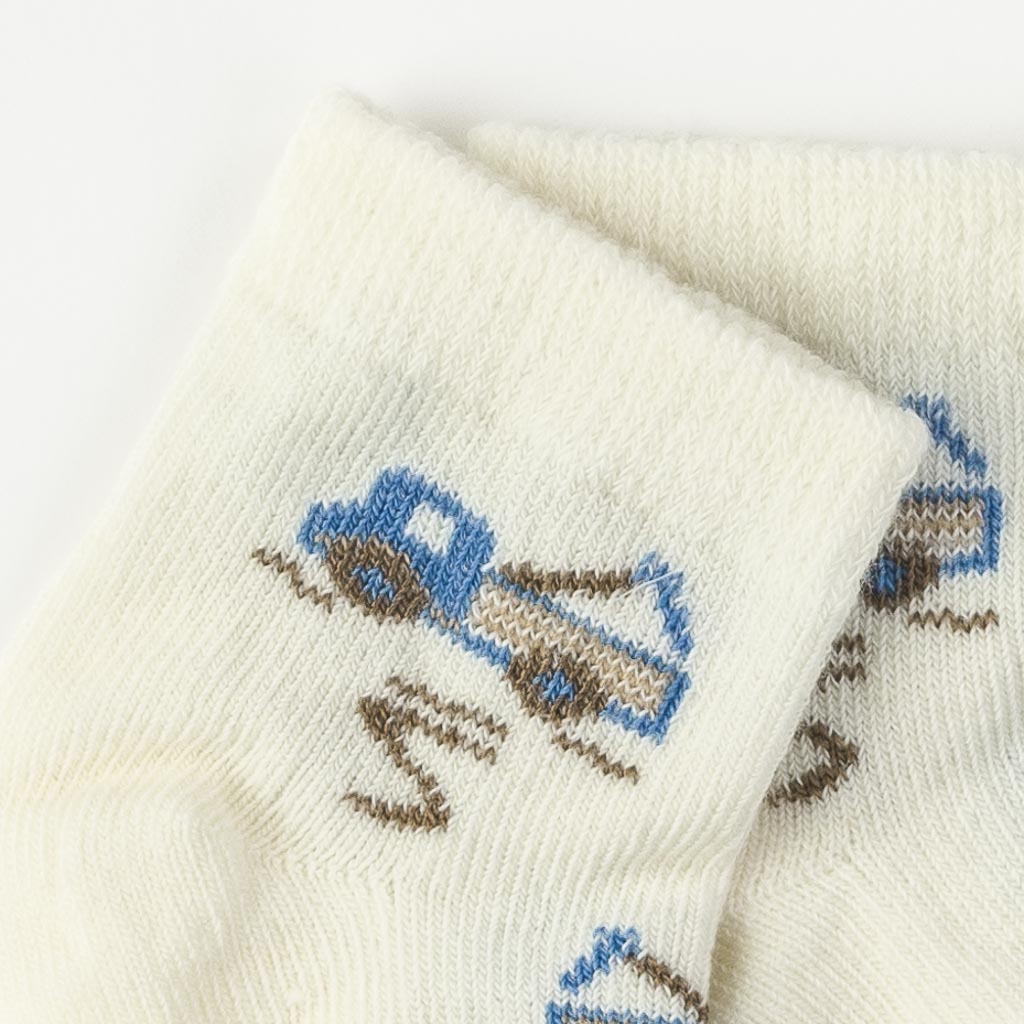 Σετ  3 чифта   бебешки чорапки  Για Αγόρι  Findikbebe Stop -   Άσπρα