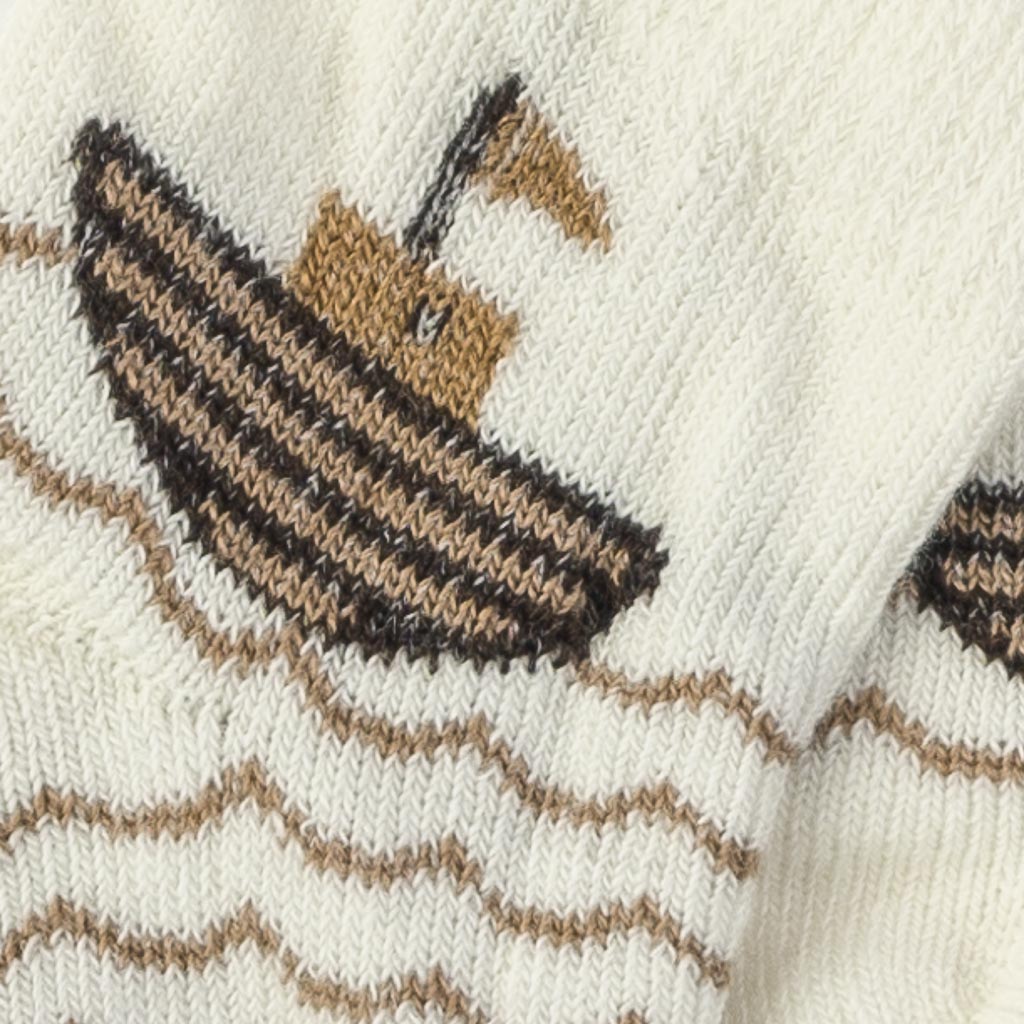 Комплект 3 чифта бебешки чорапки за момче Findikbebe Sea adventure-  Бели