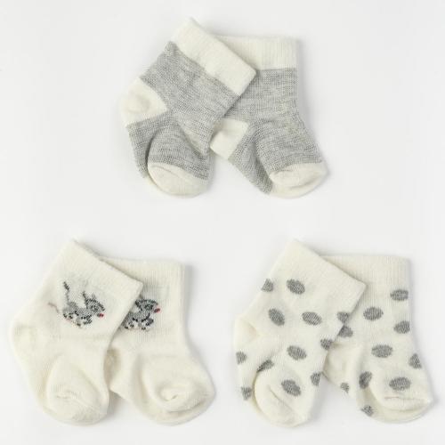 Комплект 3 чифта бебешки чорапки за момче Findikbebe -  Dots