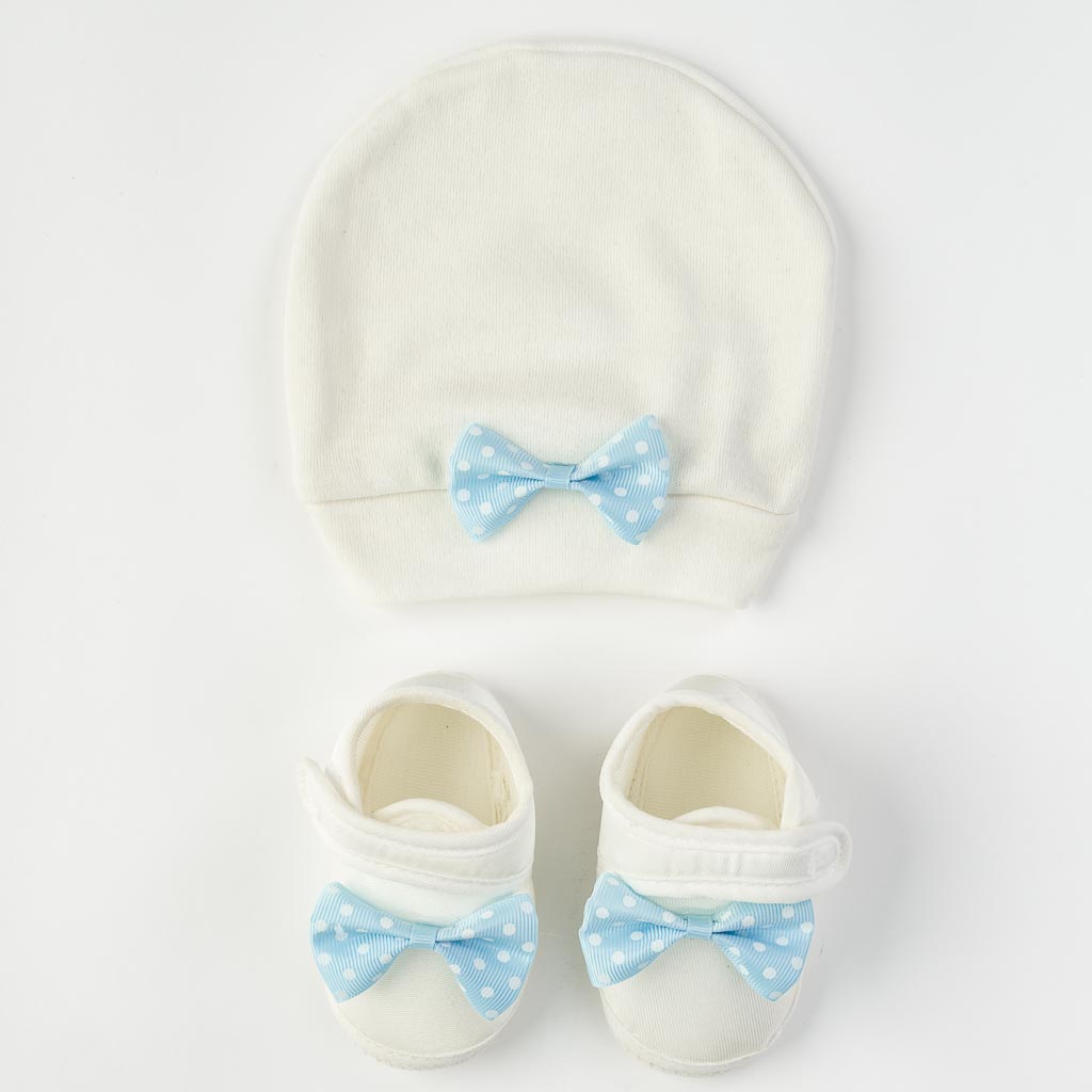 Бебешки комплект за момче шапка и обувчици Leylek Dots