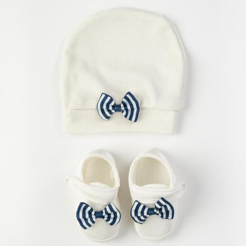 Бебешки комплект за момче шапка и обувчици Leylek Baby
