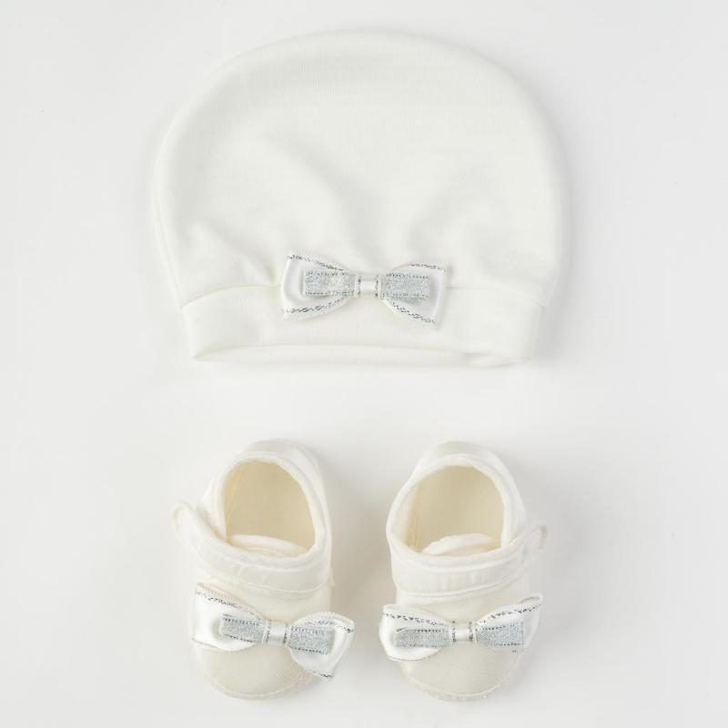 Бебешки комплект  момче шапка и обувчици Leylek Baby Silver